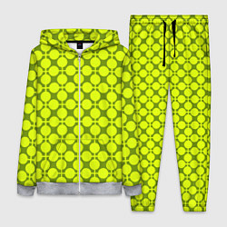 Женский 3D-костюм Желто зеленый неоновый узор ретро в горох, цвет: 3D-меланж