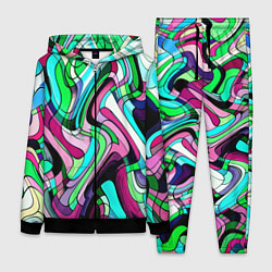 Женский костюм Зелёно-розовый искажённая абстракция