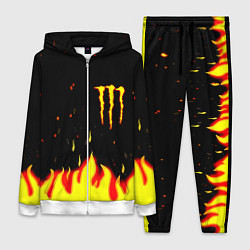 Женский 3D-костюм Monster energy fire steel, цвет: 3D-белый
