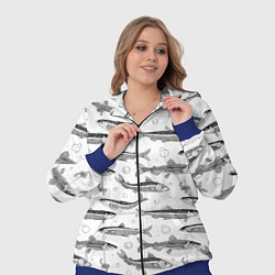 Женский 3D-костюм Корюшка паттерн, цвет: 3D-синий — фото 2