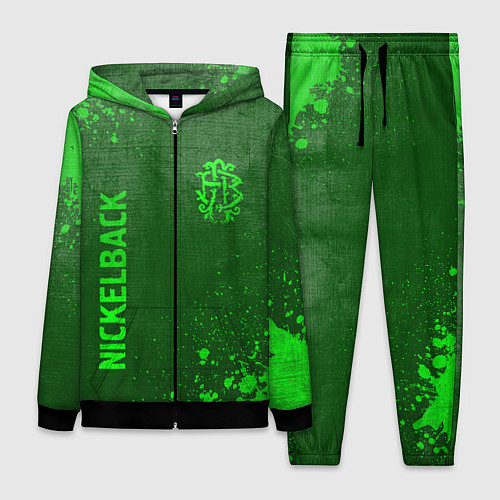 Женский костюм Nickelback - green gradient вертикально / 3D-Черный – фото 1