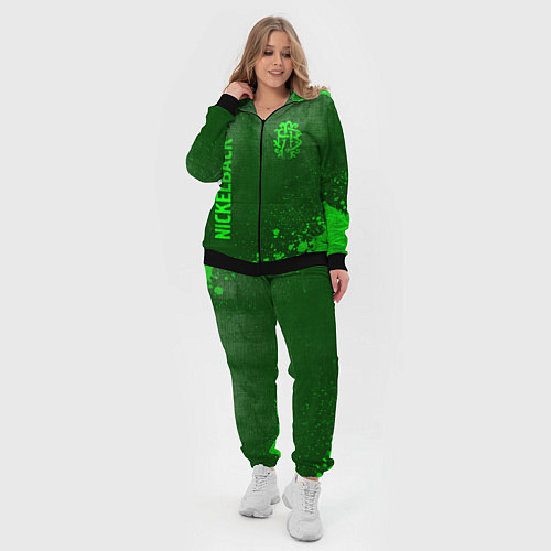 Женский костюм Nickelback - green gradient вертикально / 3D-Черный – фото 4