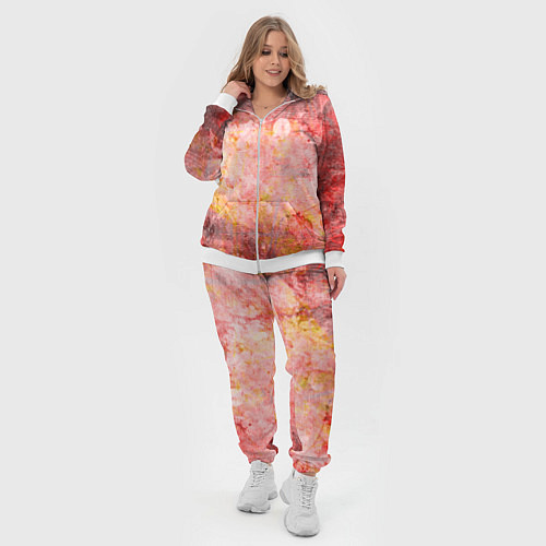 Женский костюм Абстракция- red embroidered fabric / 3D-Белый – фото 4