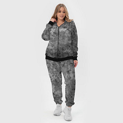Женский 3D-костюм Абстракция - black scratches on gray background, цвет: 3D-черный — фото 2