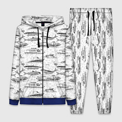 Женский 3D-костюм Корюшка и водный транспорт, цвет: 3D-синий