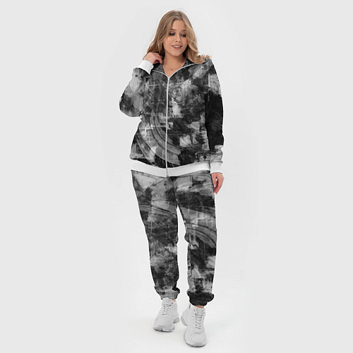 Женский костюм Абстракция - white scraps of fabric on dark / 3D-Белый – фото 4
