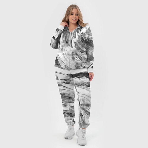 Женский костюм Абстракция - grey and white swirls / 3D-Белый – фото 4