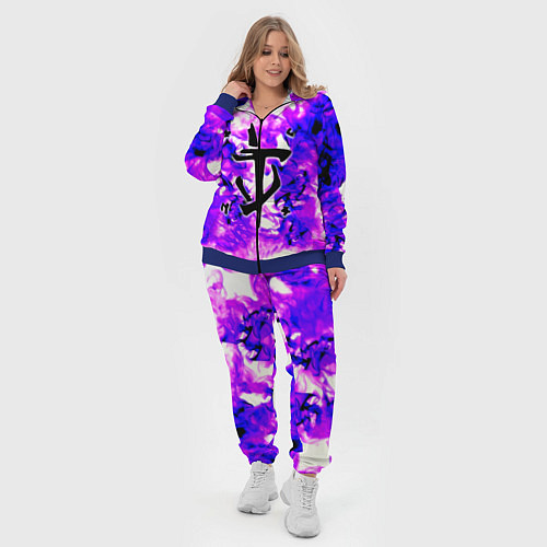 Женский костюм Doom неоновый огонь лого / 3D-Синий – фото 4