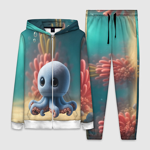 Женский костюм Блуберрини Октопусини мем / 3D-Белый – фото 1