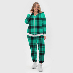 Женский 3D-костюм Checkered turquoise, цвет: 3D-белый — фото 2