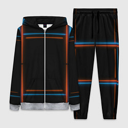 Женский 3D-костюм Neon black red blue, цвет: 3D-меланж