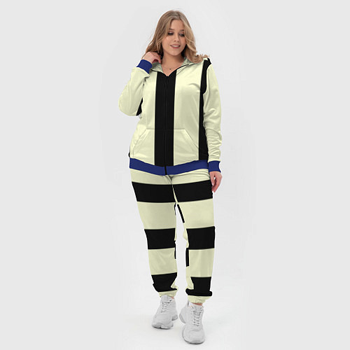 Женский костюм Color black beige line / 3D-Синий – фото 4