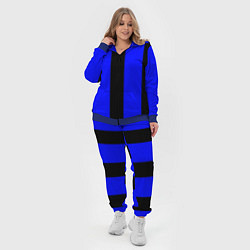 Женский 3D-костюм Color blue black stripes, цвет: 3D-синий — фото 2