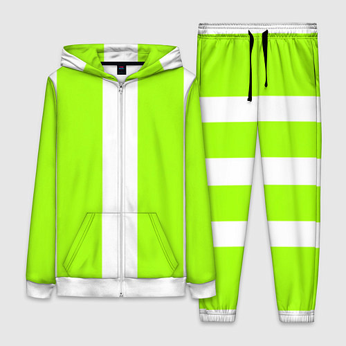 Женский костюм Color light green white stripes / 3D-Белый – фото 1