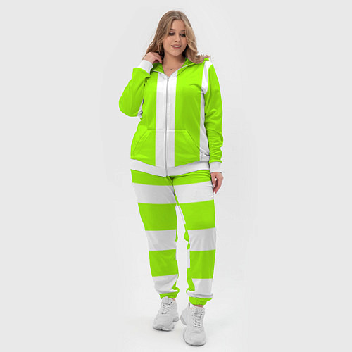 Женский костюм Color light green white stripes / 3D-Белый – фото 4