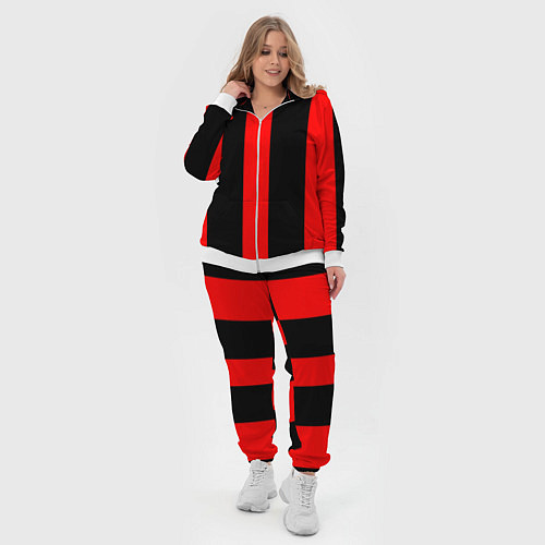 Женский костюм Color black red lines / 3D-Белый – фото 4