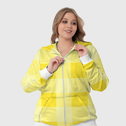 Женский 3D-костюм Солнечный желтый тартан, цвет: 3D-белый — фото 2
