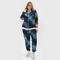 Женский 3D-костюм Синий камуфляж с каплями, цвет: 3D-белый — фото 2