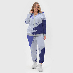 Женский 3D-костюм Сине-голубые неравномерные полосы, цвет: 3D-меланж — фото 2