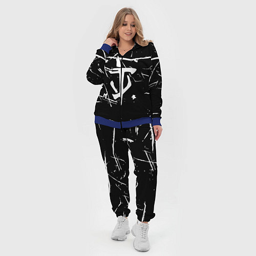 Женский костюм Doom logo штрихи / 3D-Синий – фото 4