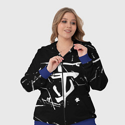 Женский 3D-костюм Doom logo штрихи, цвет: 3D-синий — фото 2