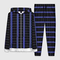 Женский костюм Color black cage purple stripes