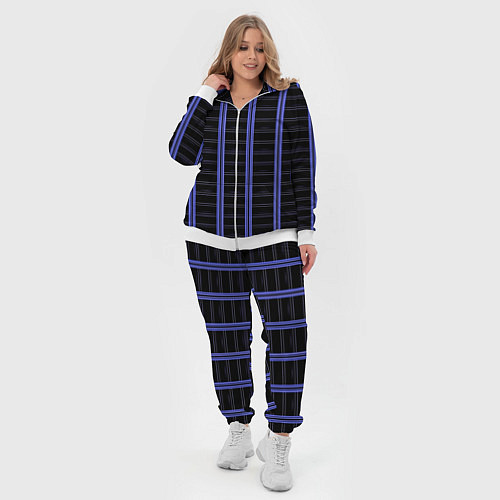 Женский костюм Color black cage purple stripes / 3D-Белый – фото 4