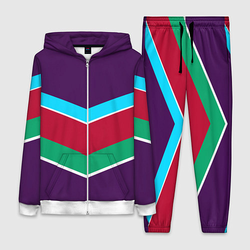 Женский костюм Фиолетовый с полосами / 3D-Белый – фото 1