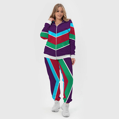 Женский костюм Фиолетовый с полосами / 3D-Белый – фото 4