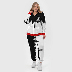 Женский 3D-костюм Doom logo жидкие краски, цвет: 3D-красный — фото 2