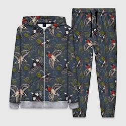 Женский 3D-костюм Дятлы и цветы, цвет: 3D-меланж