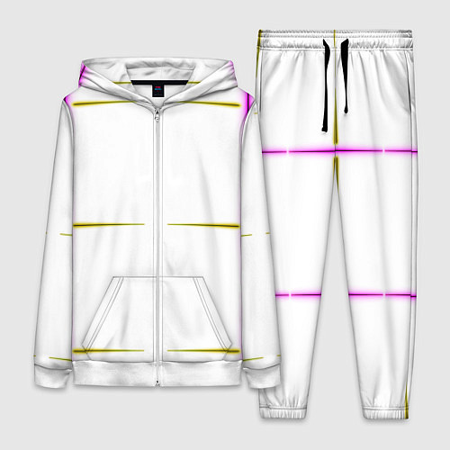 Женский костюм Color white pink yellow stripes / 3D-Белый – фото 1