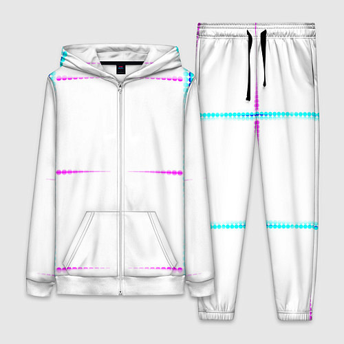 Женский костюм Color white blue pink stripes / 3D-Белый – фото 1