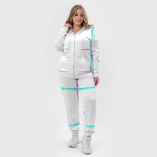 Женский костюм Color white blue pink stripes / 3D-Белый – фото 4