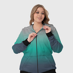 Женский 3D-костюм Градиент серо-зеленый, цвет: 3D-черный — фото 2
