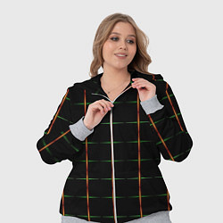 Женский 3D-костюм Color black orange green crosses, цвет: 3D-меланж — фото 2
