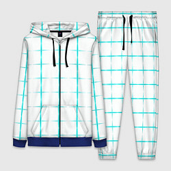 Женский 3D-костюм Color white light blue crosses, цвет: 3D-синий