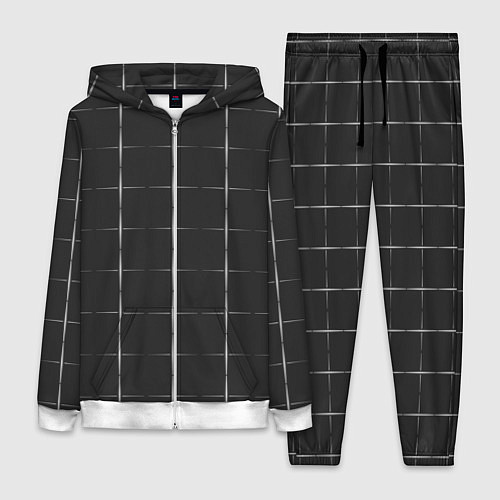 Женский костюм Color grey white lines / 3D-Белый – фото 1