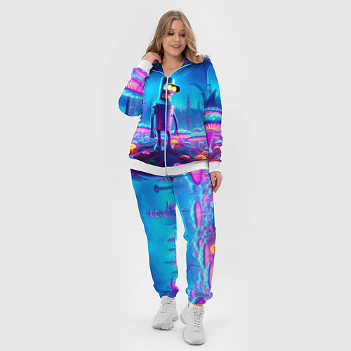 Женский костюм Бендер на сказочной неоновой грибной планете - ней / 3D-Белый – фото 4