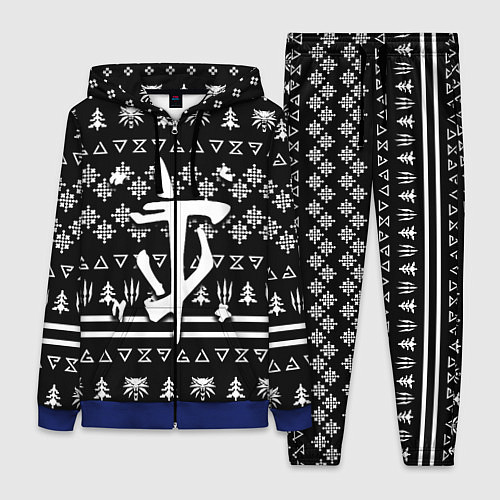 Женский костюм Doom x witcher pattern / 3D-Синий – фото 1