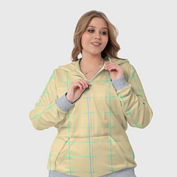 Женский 3D-костюм Color beige green crosses, цвет: 3D-меланж — фото 2