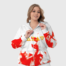 Женский 3D-костюм Ведьмак огонь лого, цвет: 3D-белый — фото 2