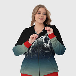 Женский 3D-костюм Бурый в гневе - градиент, цвет: 3D-красный — фото 2