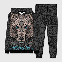 Женский 3D-костюм Медведь в виде древнего орнамента символов, цвет: 3D-черный