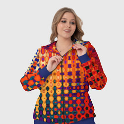 Женский 3D-костюм Красно-жёлтый абстракция, цвет: 3D-синий — фото 2