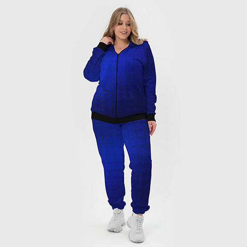 Женский костюм Синий с затемнением текстура / 3D-Черный – фото 4