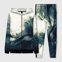 Женский костюм Чёрно-синие абстрактные краски