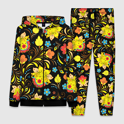 Женский костюм Хохлома узор / 3D-Черный – фото 1