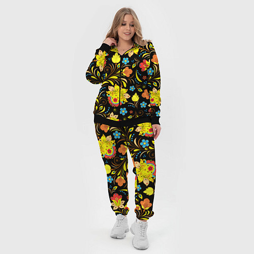 Женский костюм Хохлома узор / 3D-Черный – фото 4