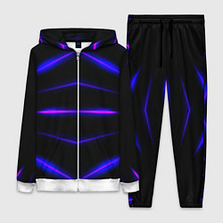 Женский 3D-костюм Color black neon stripes, цвет: 3D-белый